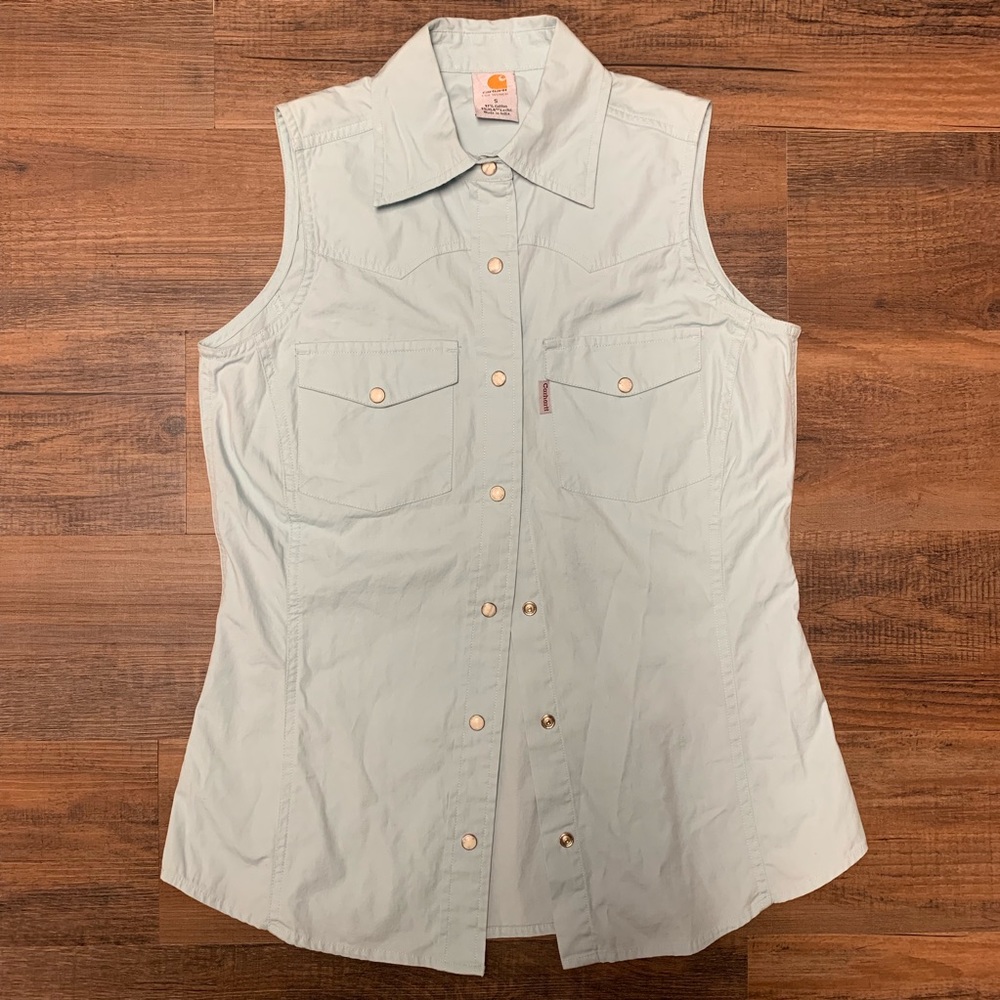 Carhartt sleeveless button up blouse